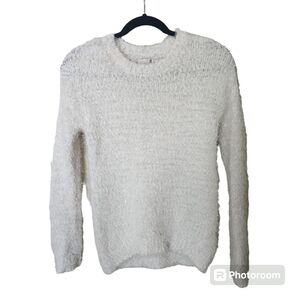 SO Women's White Eyelash Fuzzy Sweater - Size XS